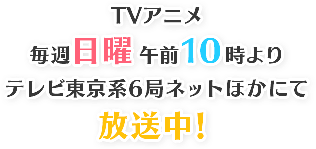 TVアニメ毎週日曜午前10時よりテレビ東京系6局ネットほかにて放送中！